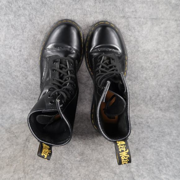 Dr Martens Shoes Womens 7 Boots Combat Classic Black 1460W 8 Eye Lace Up Chunky - Picture 6 of 16